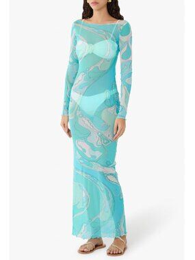 PUCCI Printed Tulle Maxi Dress
